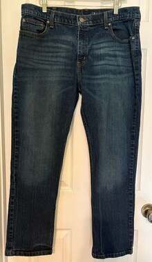 EUC George Straight Fit Jeans, 38x30, Dark Wash